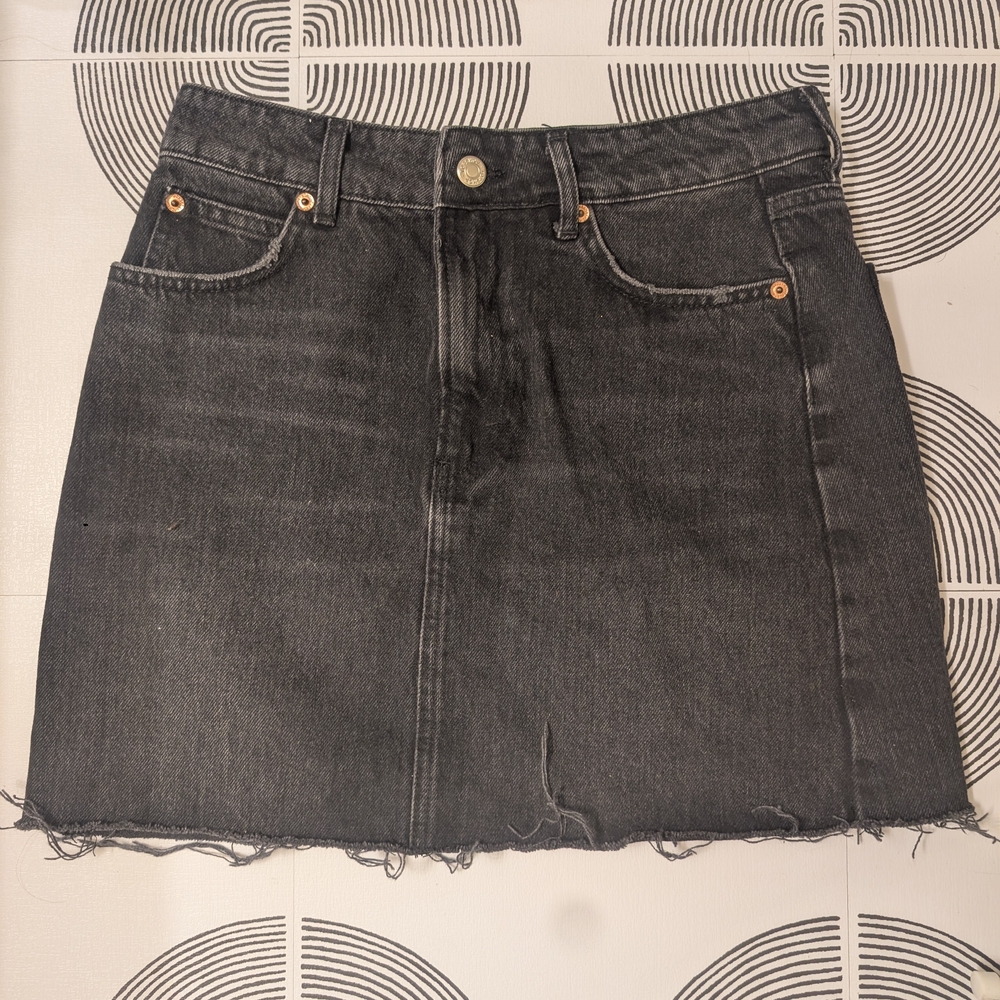 Topshop Black Denim Skirt